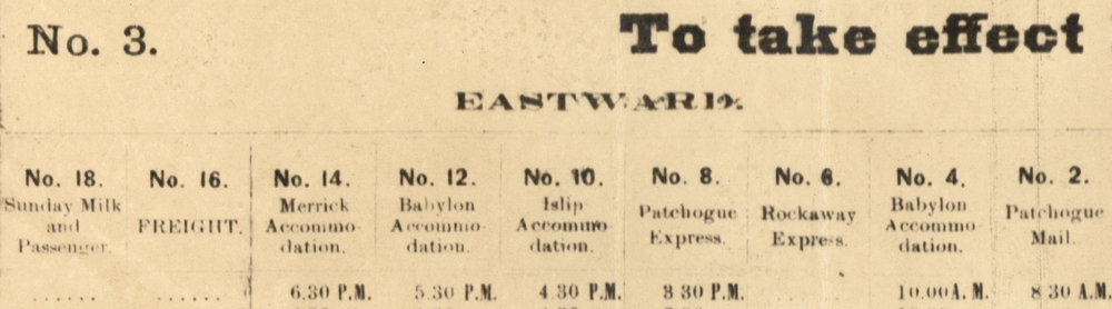 TRAIN NUMBERS