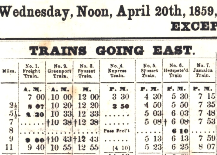 TRAIN NUMBERS